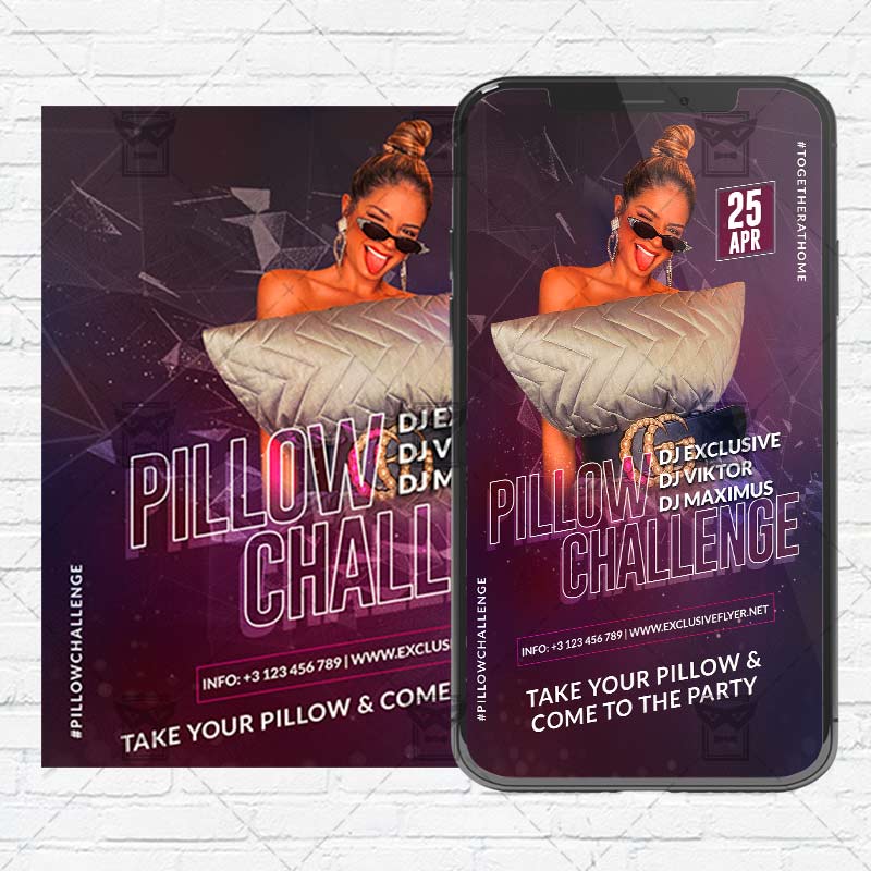 pillow_challenge-premium-flyer-template-2.jpg Pillow Challenge Flyer PSD - Optimized for Instagram