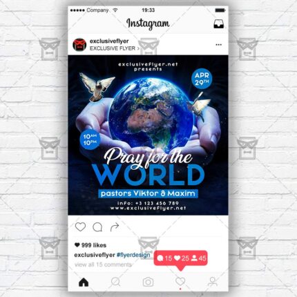 Pray for the World - Flyer PSD Template