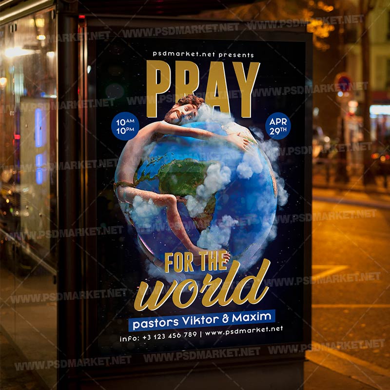 Pray for the World Template - Flyer PSD