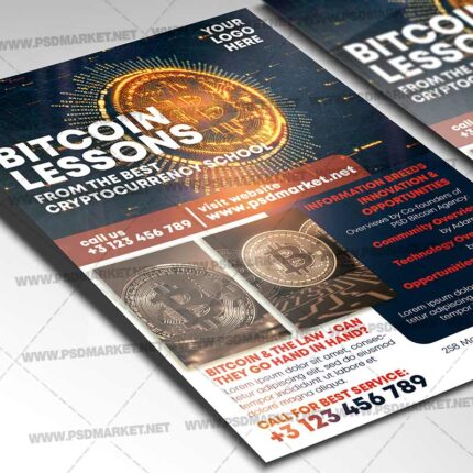 Bitcoin Lessons Template - Flyer PSD