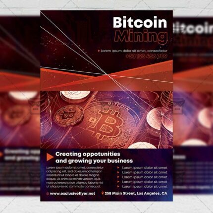 Bitcoin Mining - Flyer PSD Template