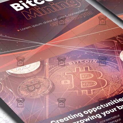 Bitcoin Mining - Flyer PSD Template