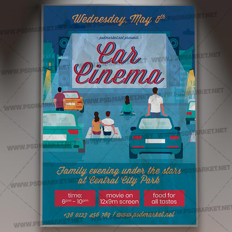car_cinema_flyer_psd_psdmarket-1.jpg Car Cinema Template - Flyer PSD