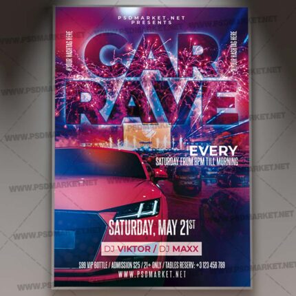 Car Rave Template - Flyer PSD
