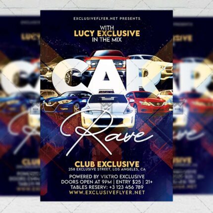 Car Rave Night - Flyer PSD Template