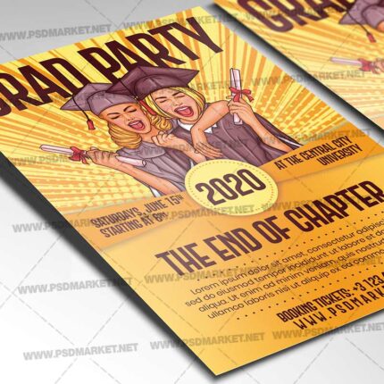 Grad Party 2020 Template - Flyer PSD