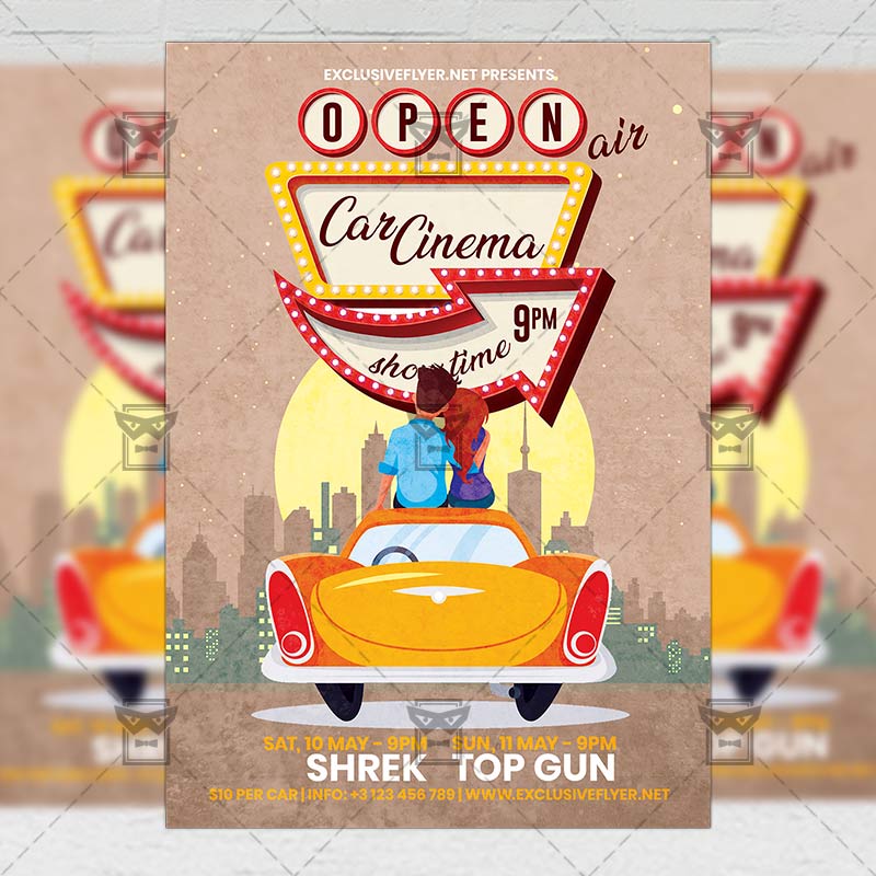 open_air_car_cinema-premium-flyer-template-1.jpg Open Air Car Cinema - Flyer PSD Template