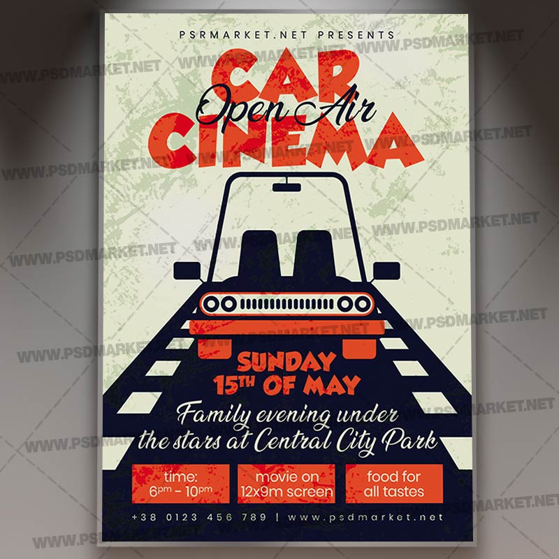 open_air_car_cinema_flyer_psd_psdmarket-1.jpg Open Air Car Cinema Template - Flyer PSD