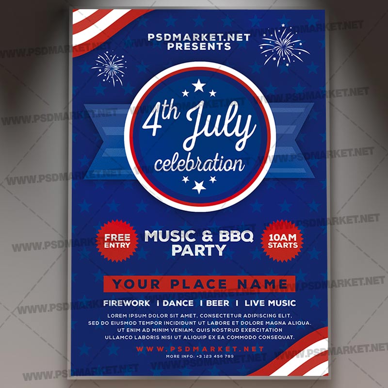 4th_of_july_celebration_flyer_psd_psdmarket-1.jpg 4th of July Celebration Template - Flyer PSD