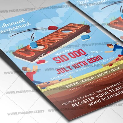 Annual Cornhole Tournament Template - Flyer PSD