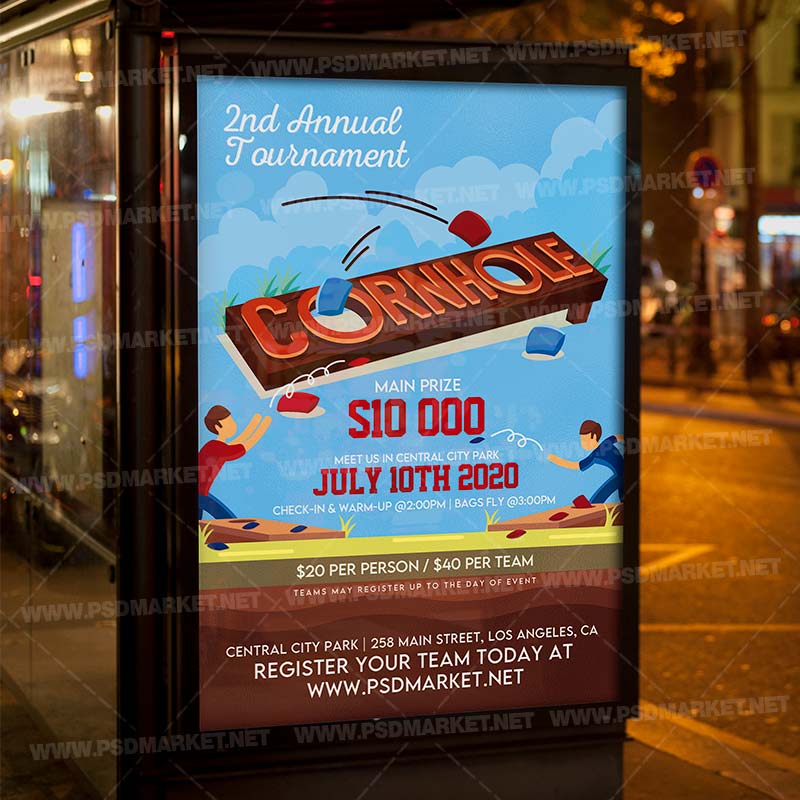 Annual Cornhole Tournament Template - Flyer PSD