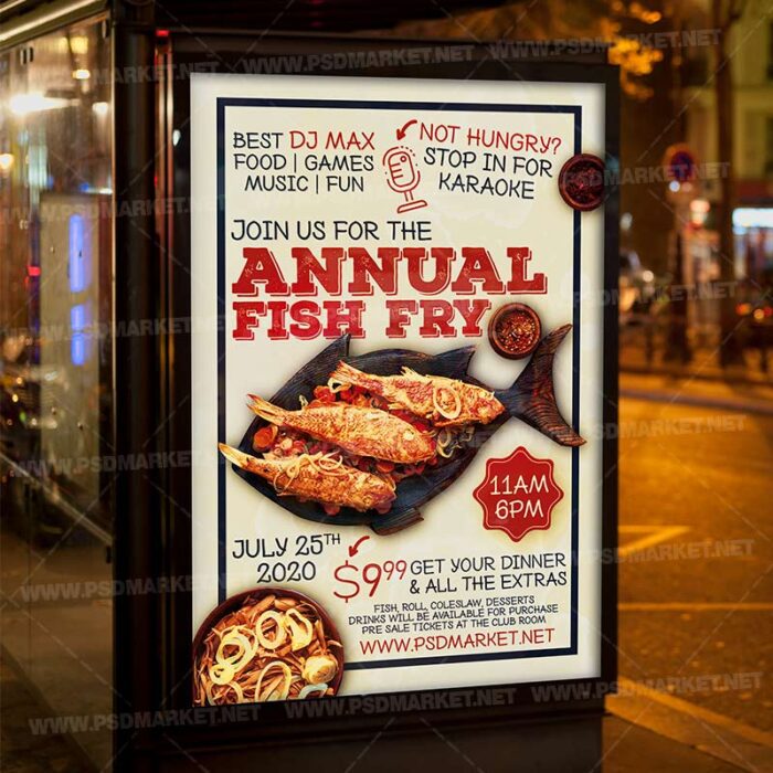 Annual Fish Fry Template - Flyer PSD