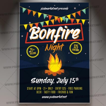 Bonfire Party Template - Flyer PSD