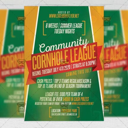 Cornhole League - Flyer PSD Template