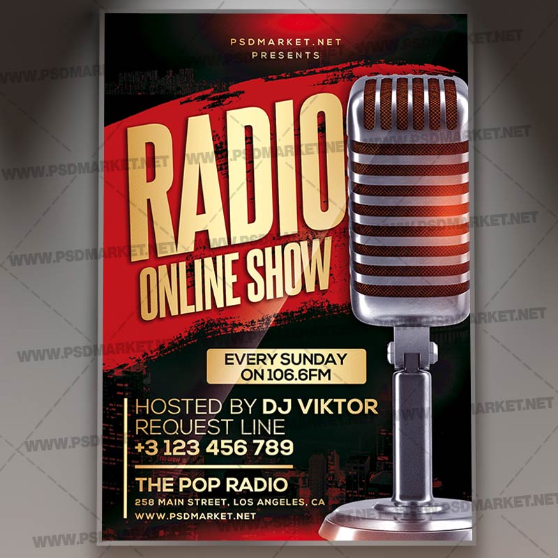 online_radio_show_flyer_psd_psdmarket-1.jpg Online Radio Show Template - Flyer PSD