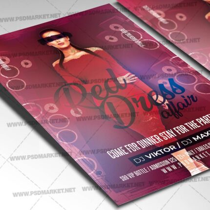 Red Dress Affair Template - Flyer PSD