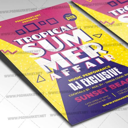 Tropical Summer Affair Template - Flyer PSD