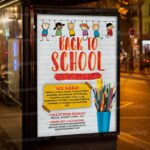 Back to School Supply Drive Template - Flyer PSD