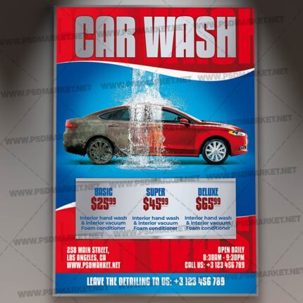 Car Wash Service Template - Flyer PSD