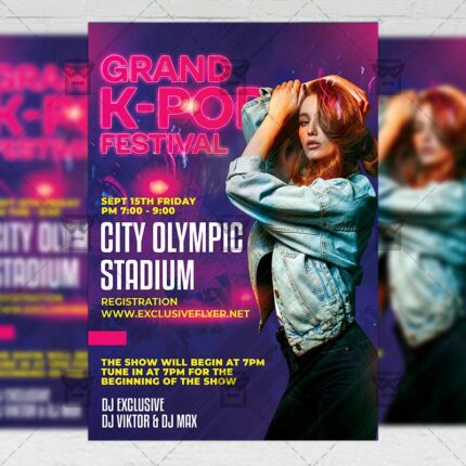 K-POP Festival - Flyer PSD Template