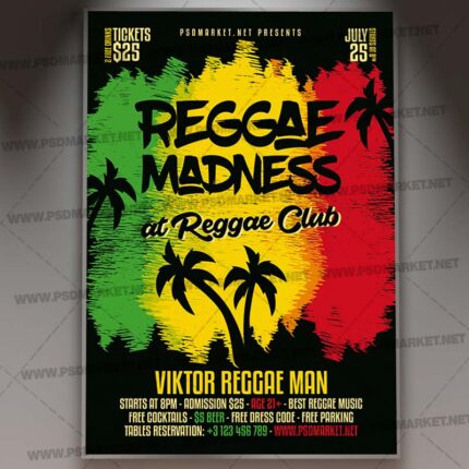 Reggae Madness Template - Flyer PSD