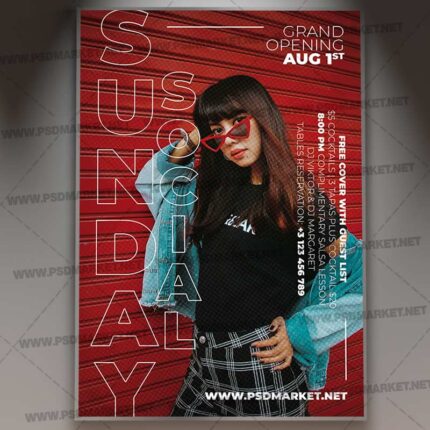 Sunday Social Template - Flyer PSD