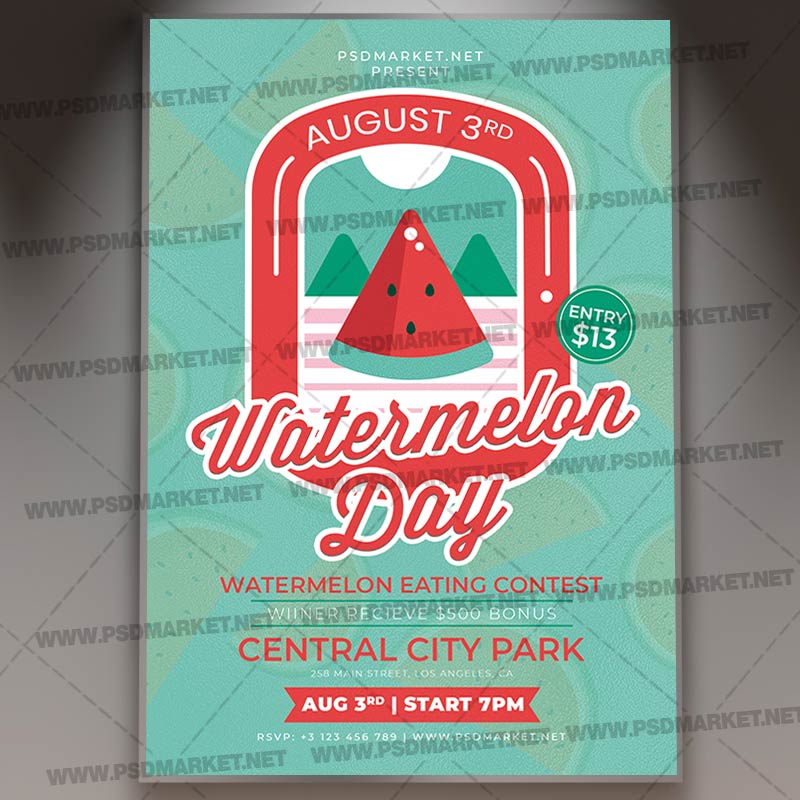 watermelon_day_flyer_psd_psdmarket-1.jpg Watermelon Day Template - Flyer PSD