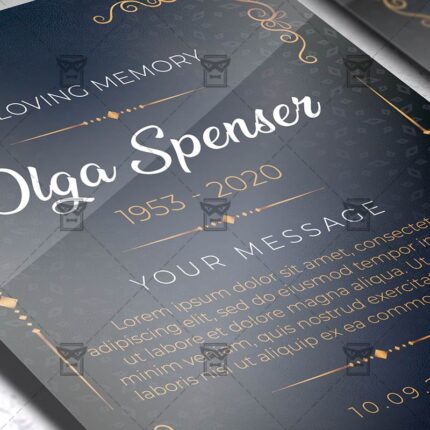 Funeral Card - Flyer PSD Template