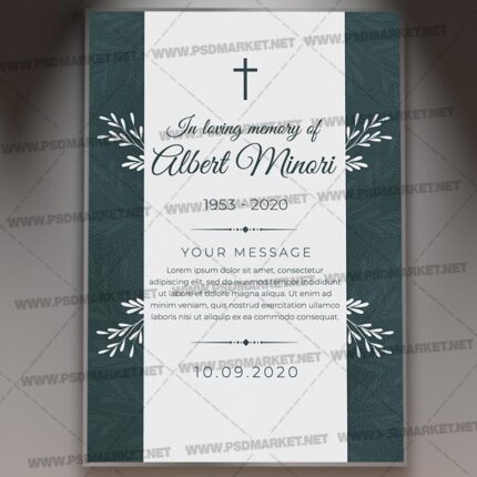 Funeral Card Template - Flyer PSD