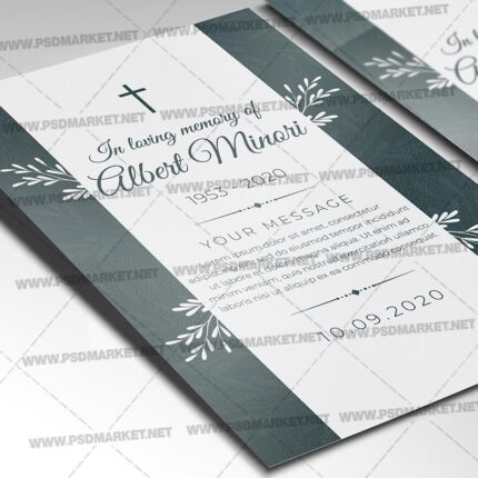 Funeral Card Template - Flyer PSD