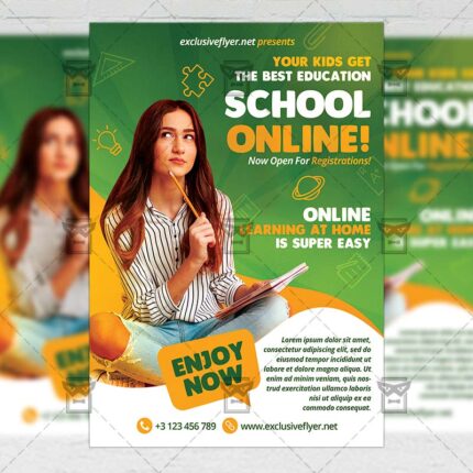 Online School - Flyer PSD Template