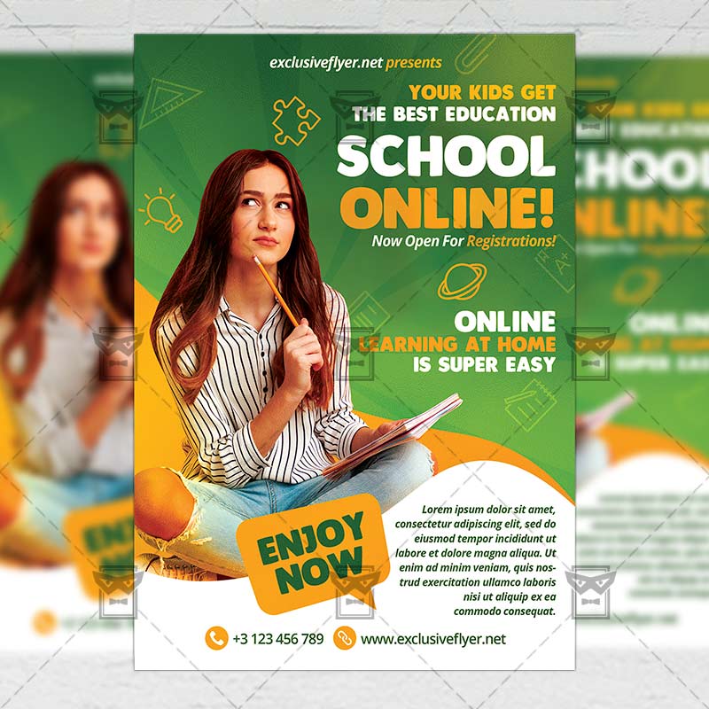 online_school-premium-flyer-template-1.jpg Online School - Flyer PSD Template