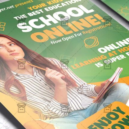 Online School - Flyer PSD Template