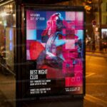 Pink and Black Night Template - Flyer PSD