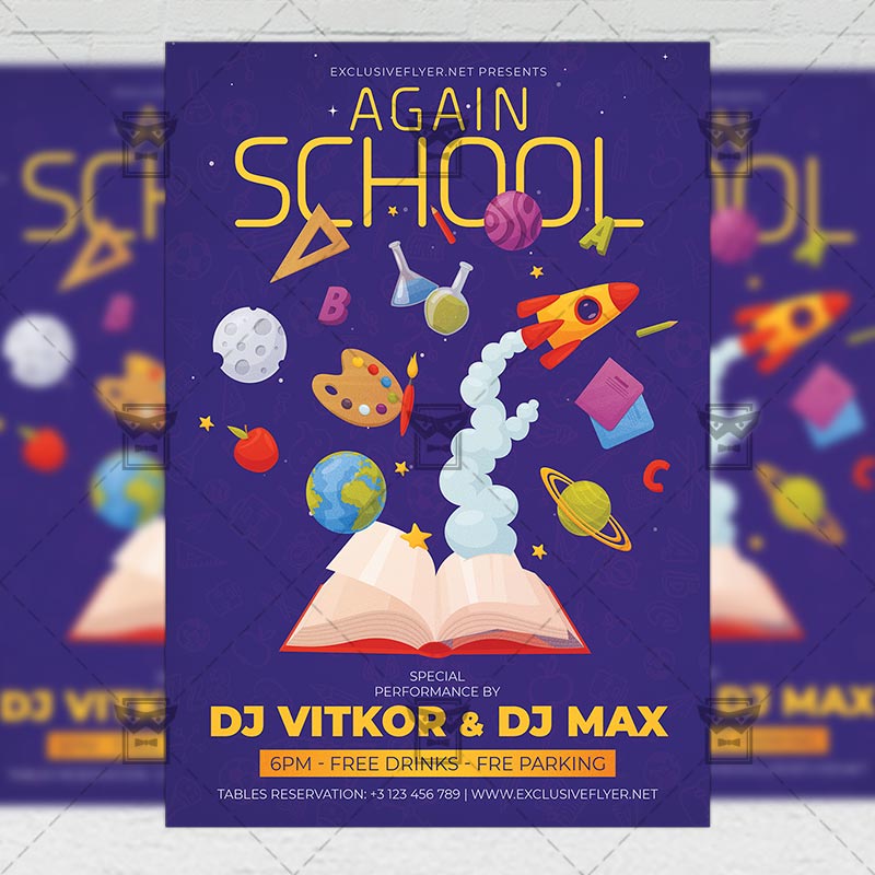 school_again-premium-flyer-template-1.jpg School Again - Flyer PSD Template