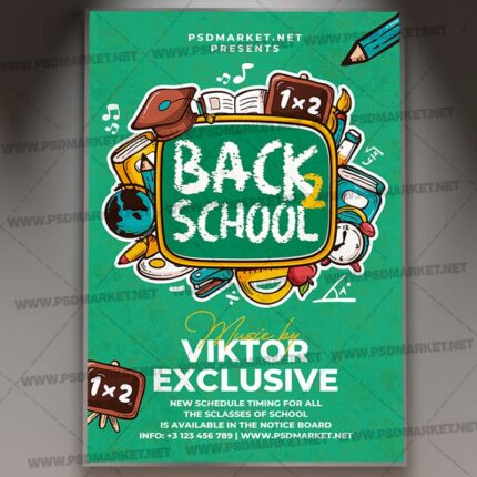 School Again Template - Flyer PSD