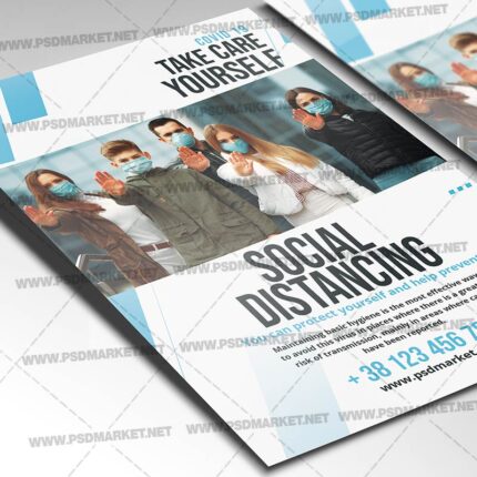 Social Distancing Template - Flyer PSD