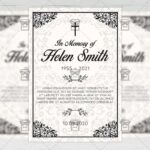 Vintage Funeral Card - Flyer PSD Template