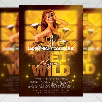 Wet Wild Night - Flyer PSD Template