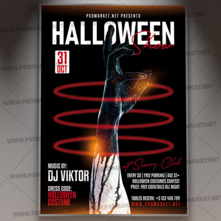 Halloween Show Template - Flyer PSD