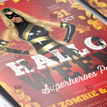 Halloween Superheroes Party - Flyer PSD Template