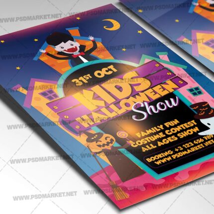 Kids Halloween Show Template - Flyer PSD
