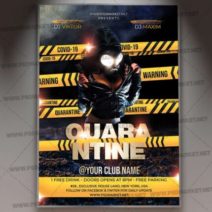Quarantine Night Party Template - Flyer PSD