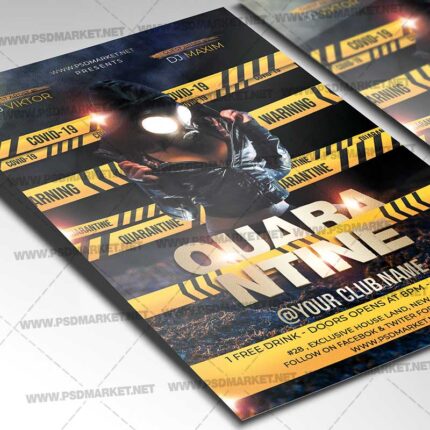 Quarantine Night Party Template - Flyer PSD