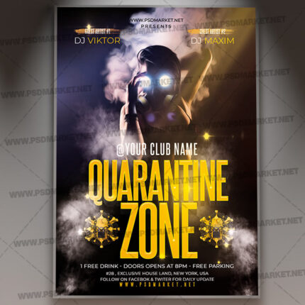 Quarantine Zone Night Template - Flyer PSD