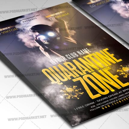 Quarantine Zone Night Template - Flyer PSD