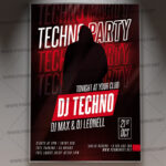 Techno Party Template - Flyer PSD