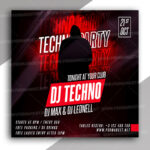Techno Party - Instagram Post and Stories Template