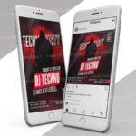 Techno Party - Instagram Post and Stories Template