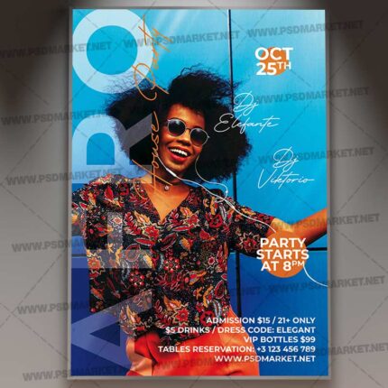 Afro House Party Template - Flyer PSD